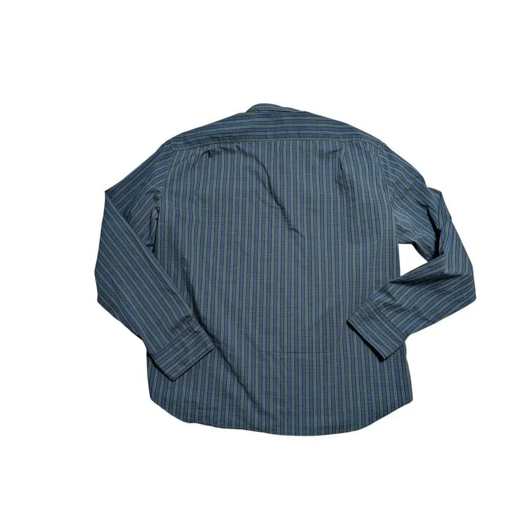 J. Crew button up, SLIM, UNTUCKED shirt, XL, green & blue plaid; Cotton Blend